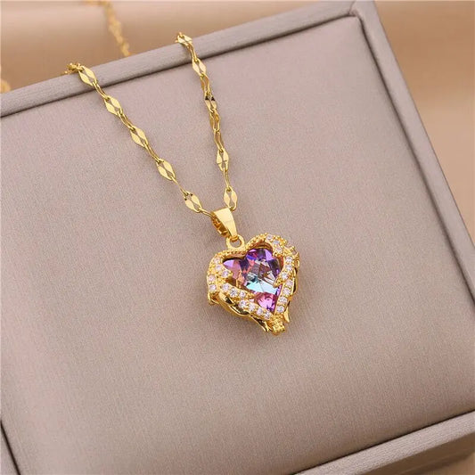 Crystal Heart Halskette - Zeitlose Eleganz