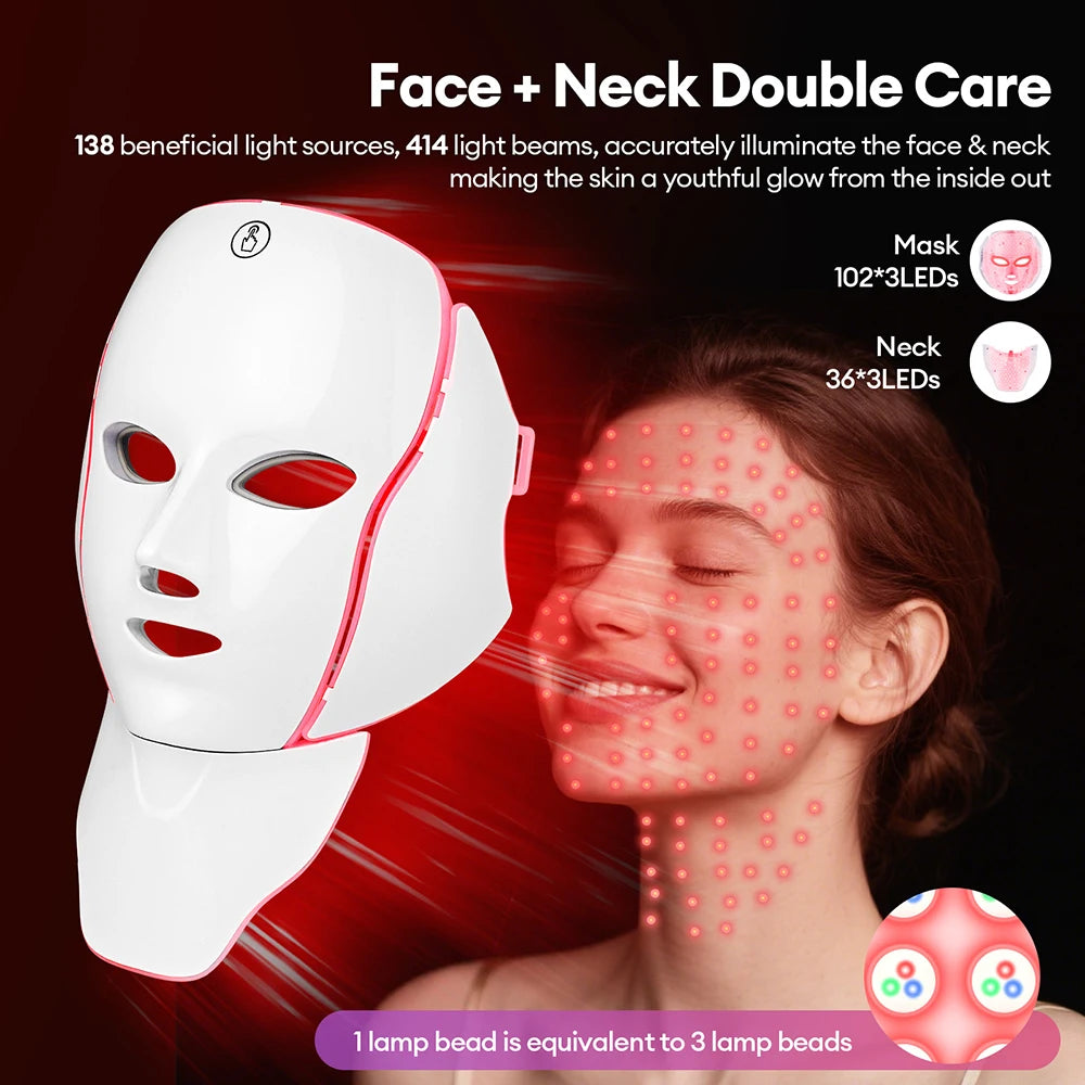 LED Rotlicht Therapie Gesichtsmaske