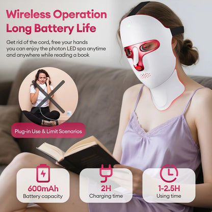 LED Rotlicht Therapie Gesichtsmaske