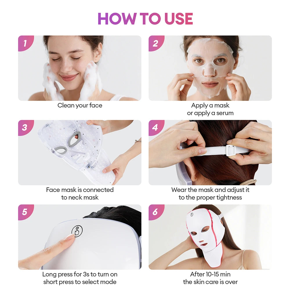 LED Rotlicht Therapie Gesichtsmaske