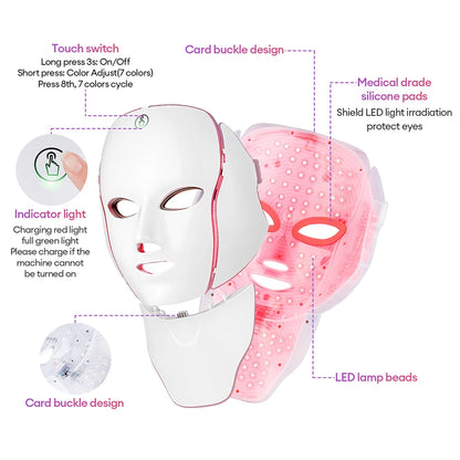 LED Rotlicht Therapie Gesichtsmaske