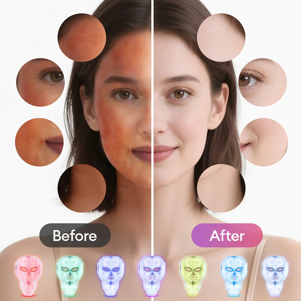LED Rotlicht Therapie Gesichtsmaske